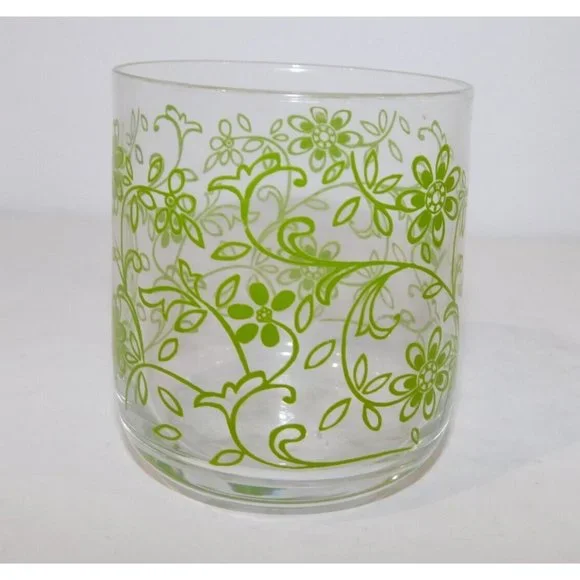Vintage MCM Bedside Water Carafe and Cup Glass Tumbler  Set Green Clear Retro - Picture 10 of 10